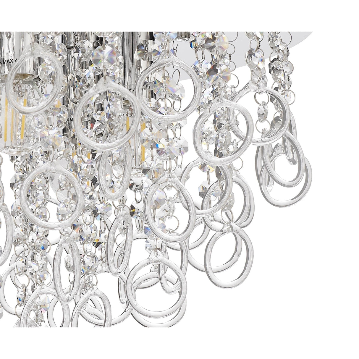Glamorous 6-Light Crystal Ceiling Fixture in Polished Chrome