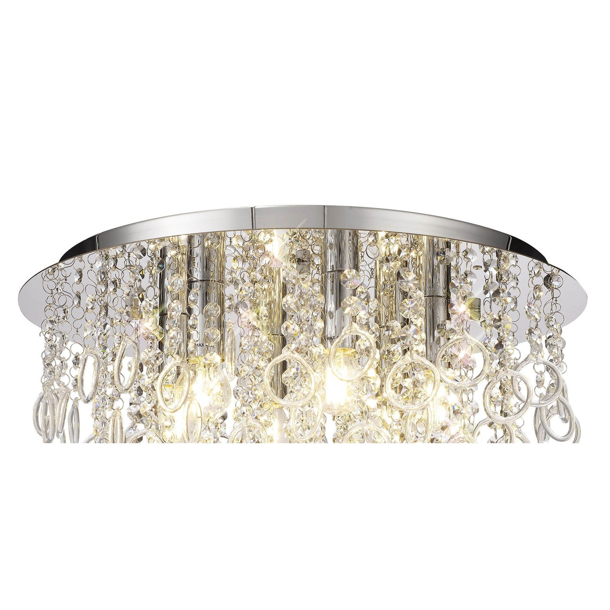 Glamorous 6-Light Crystal Ceiling Fixture in Polished Chrome