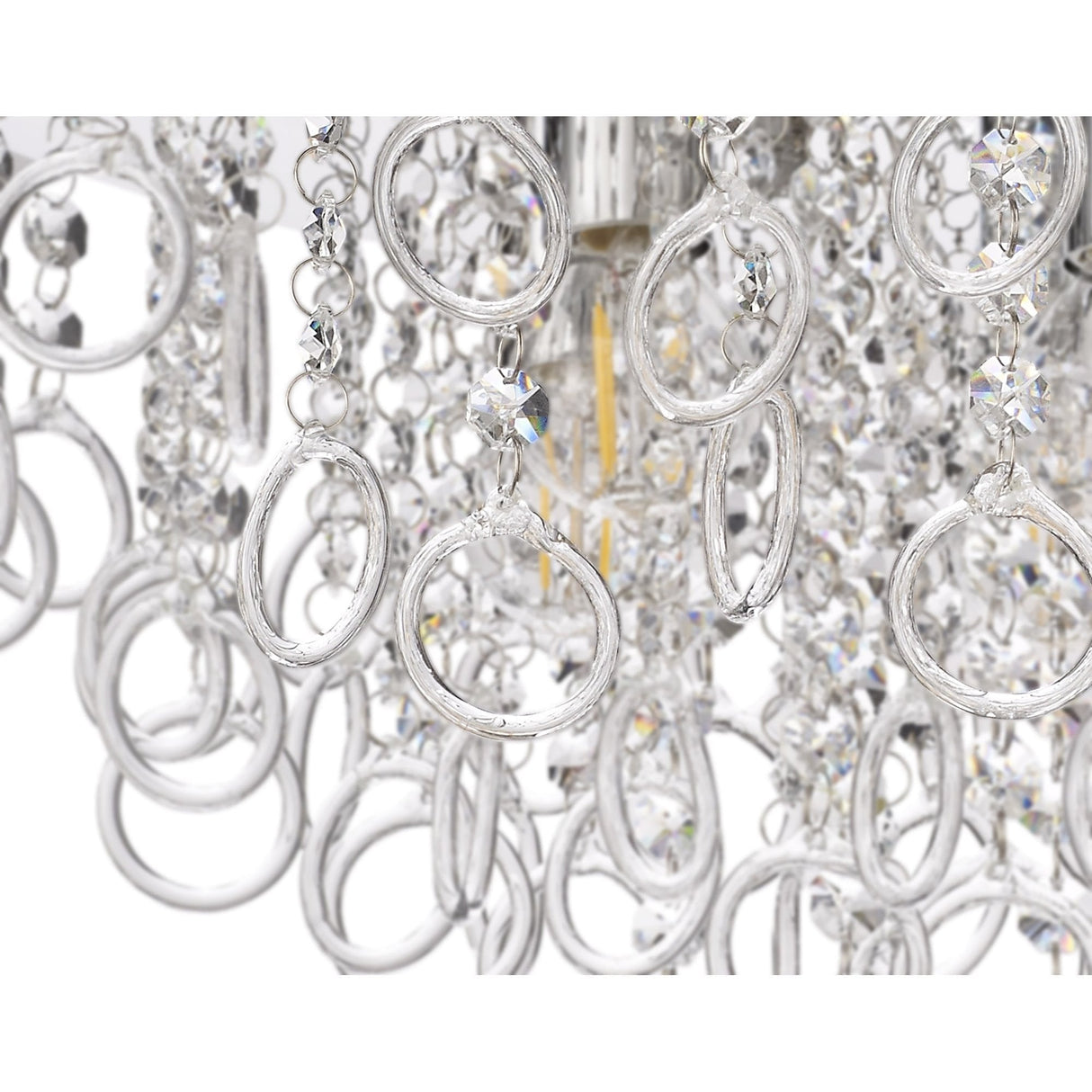 Glamorous 6-Light Crystal Ceiling Fixture in Polished Chrome