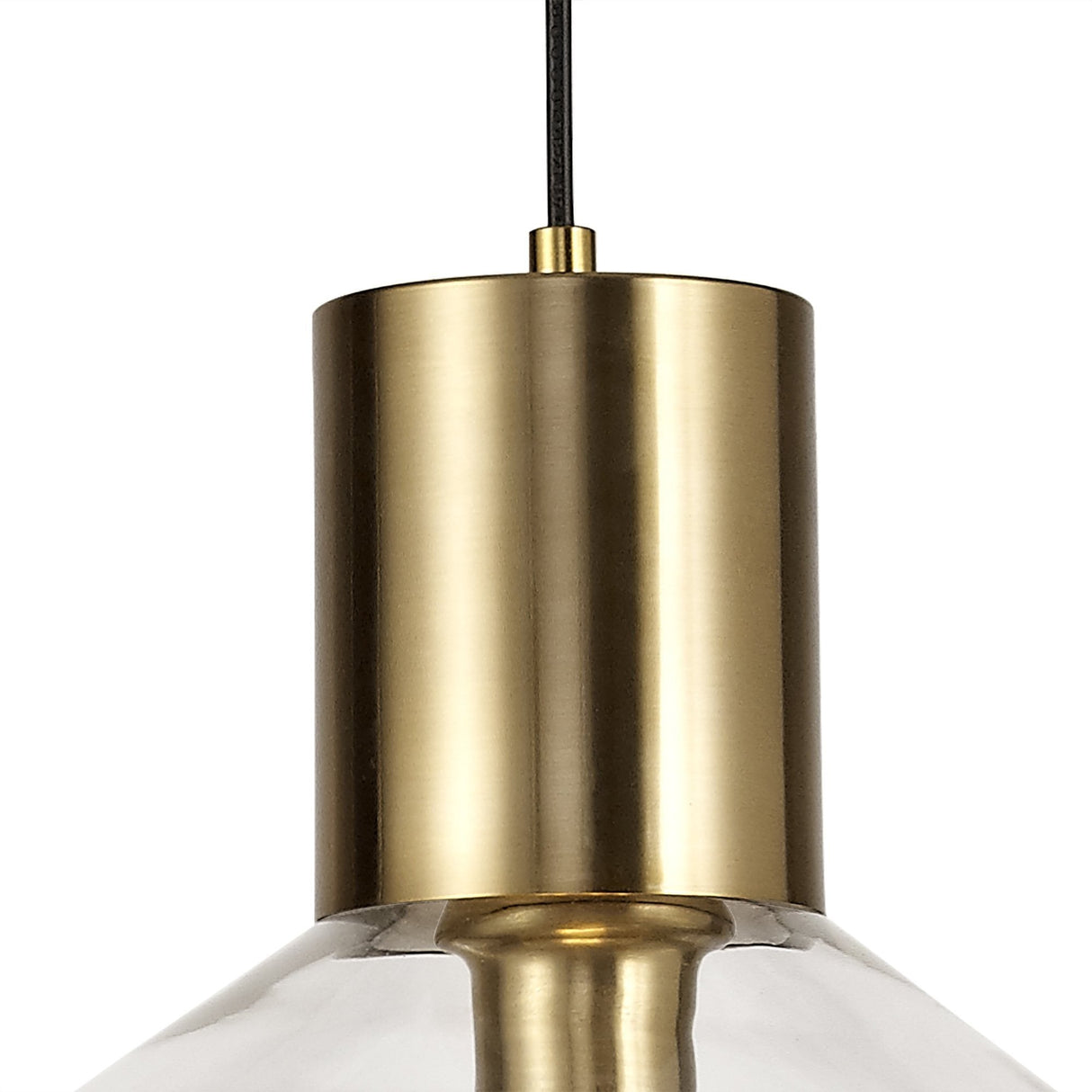 Elegant Brass Pendant Light with Clear Glass Shade