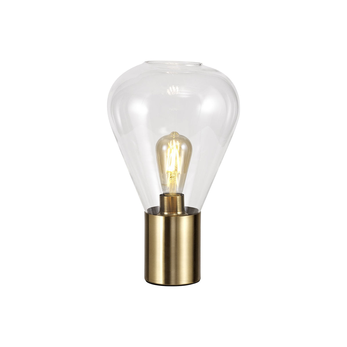 Elegant Brass and Glass Table Lamp with E27 Fitting