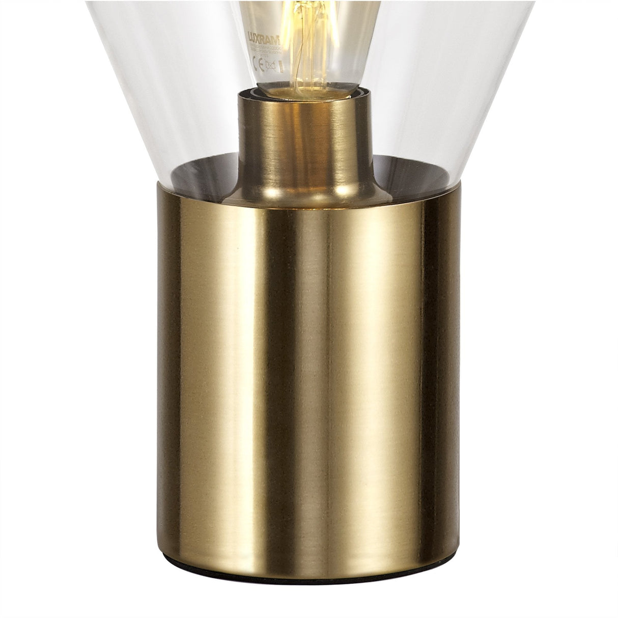 Elegant Brass and Glass Table Lamp with E27 Fitting