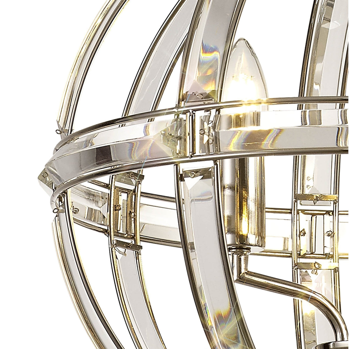 Elegant Polished Nickel 3-Light Round Pendant with Clear Glass