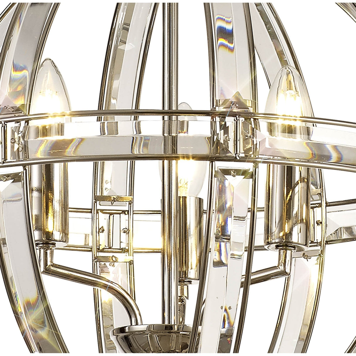 Elegant Polished Nickel 3-Light Round Pendant with Clear Glass