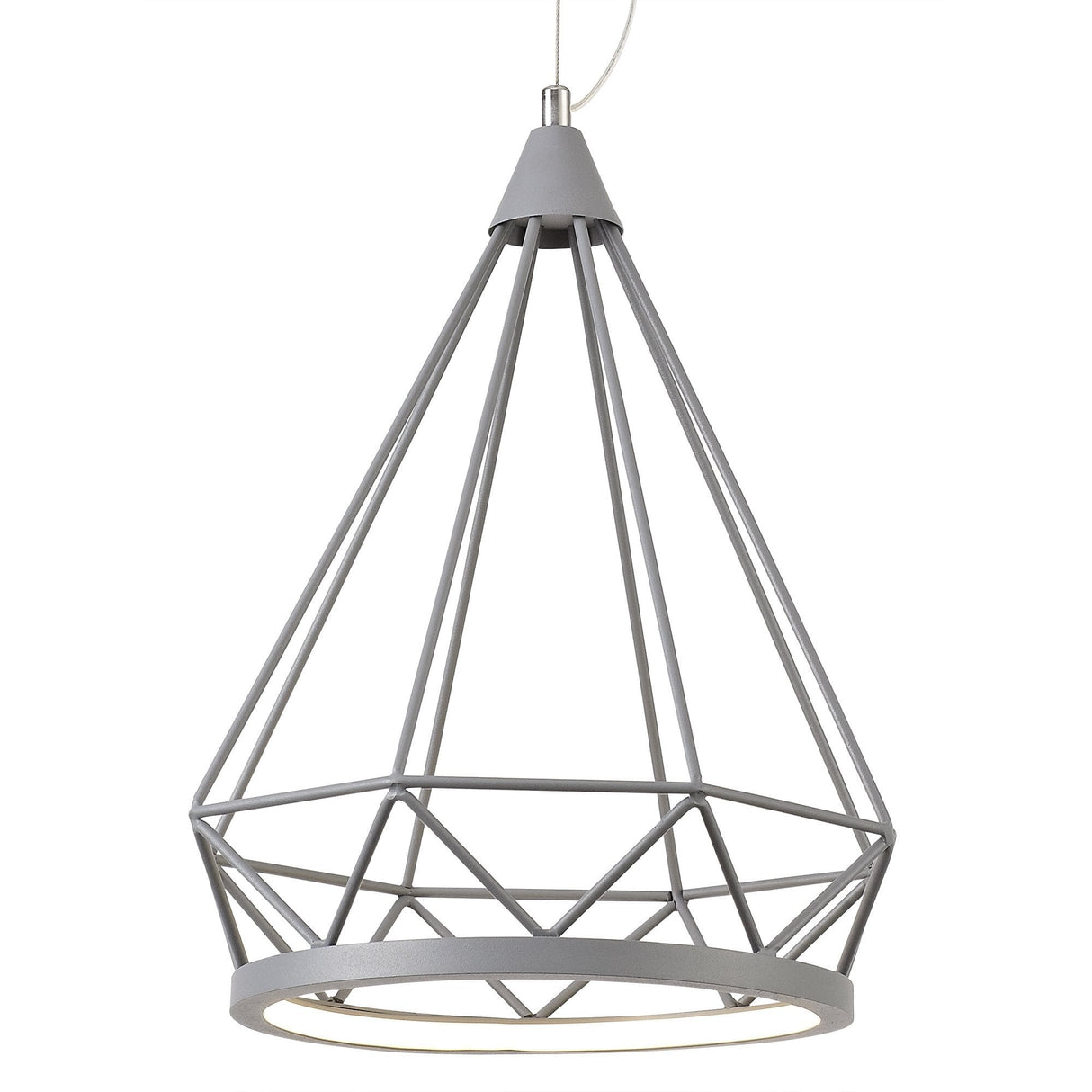 Elegant 8W LED Pendant Light in Matt Grey - 3700K Natural White, Adjustable Drop