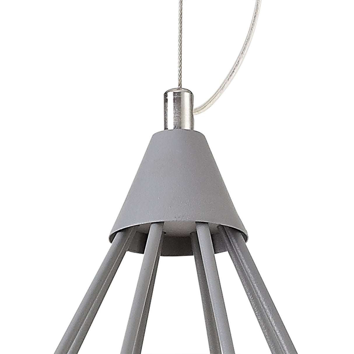 Elegant 8W LED Pendant Light in Matt Grey - 3700K Natural White, Adjustable Drop
