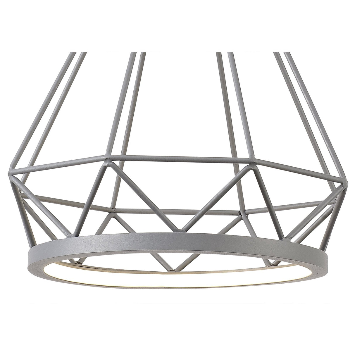 Elegant 8W LED Pendant Light in Matt Grey - 3700K Natural White, Adjustable Drop