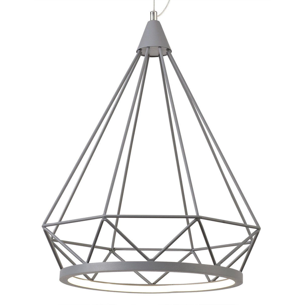 Elegant Geometric Pendant Light, 10W LED, 3700K, Matt Grey Finish, 3-Year Warranty