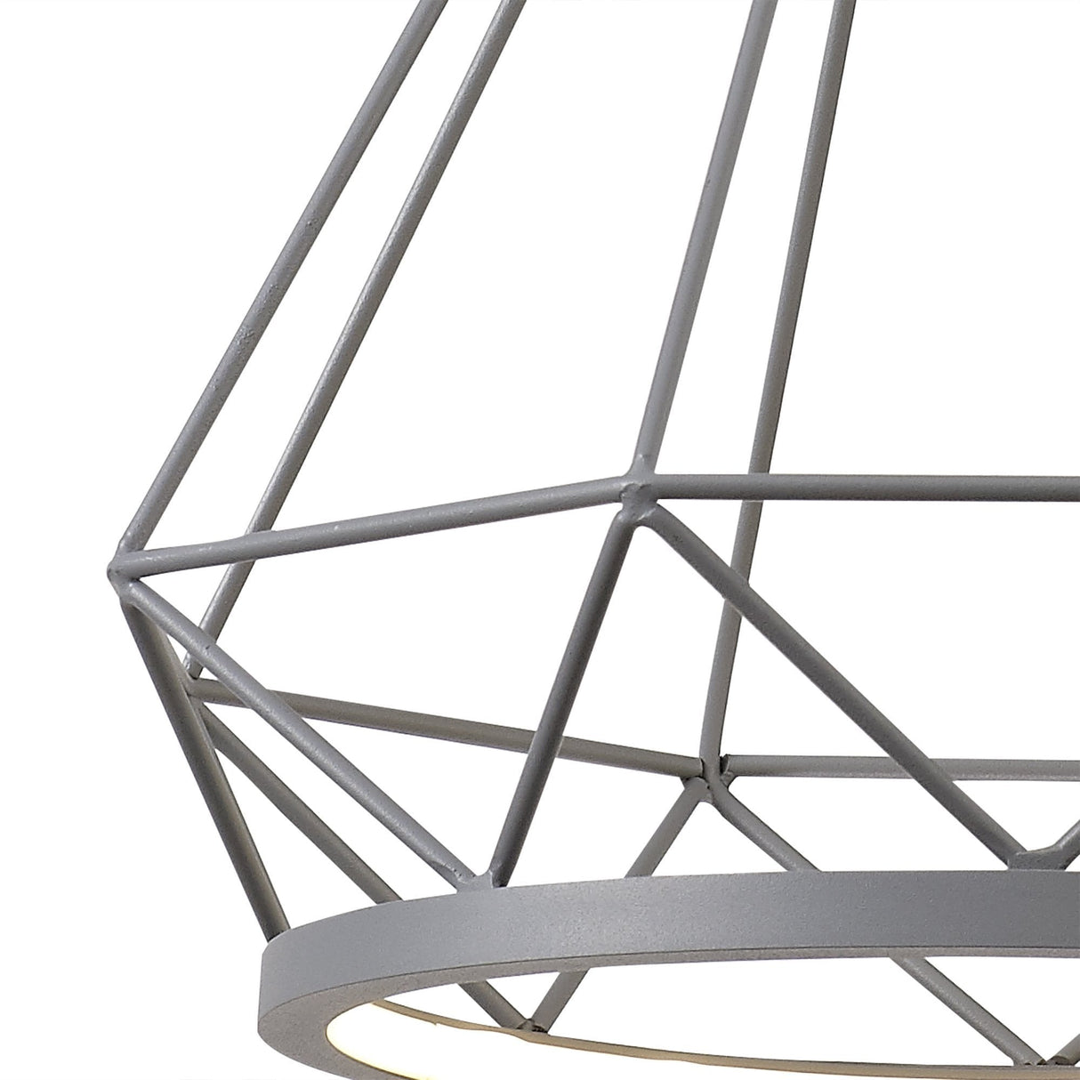 Elegant Geometric Pendant Light, 10W LED, 3700K, Matt Grey Finish, 3-Year Warranty