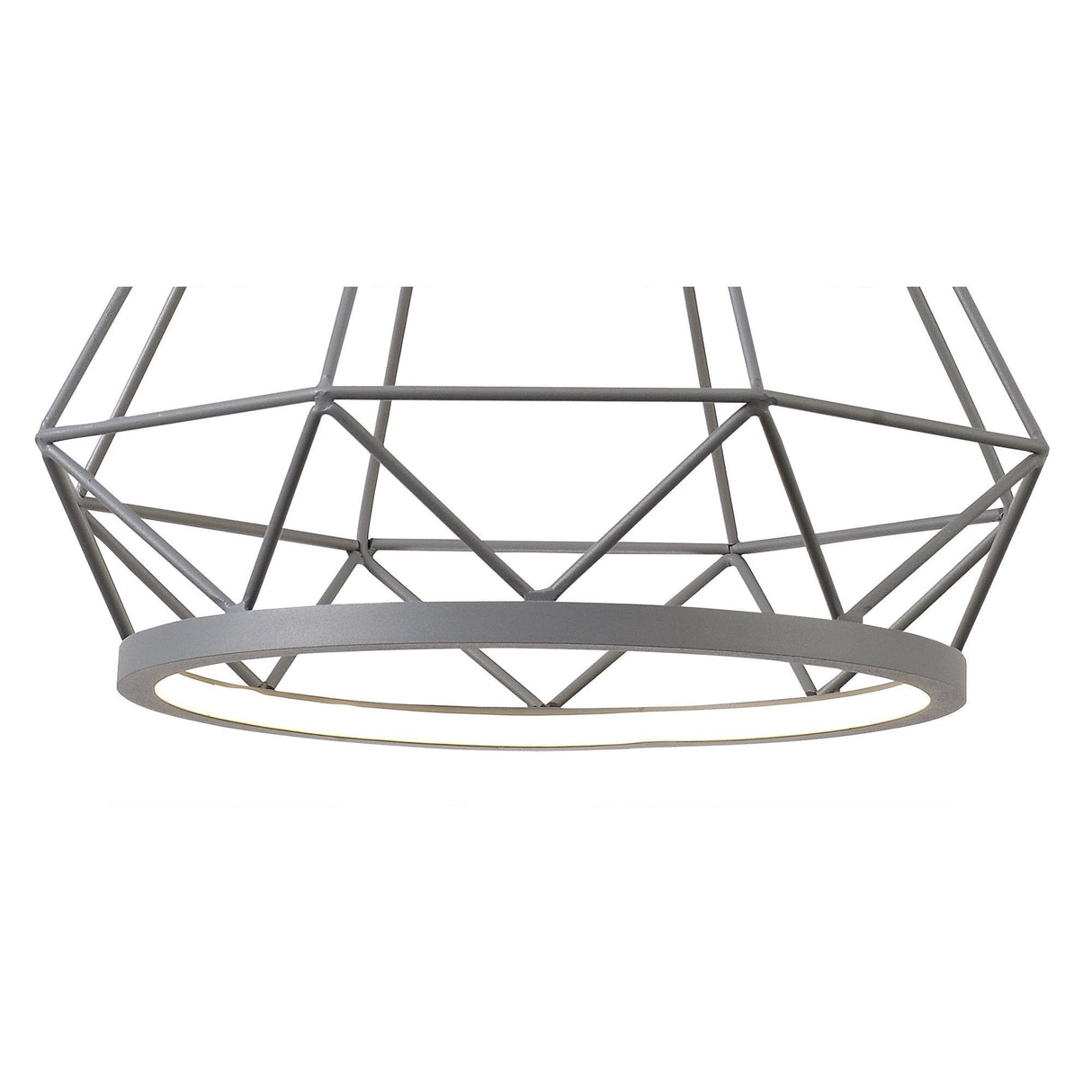 Elegant Geometric Pendant Light, 10W LED, 3700K, Matt Grey Finish, 3-Year Warranty