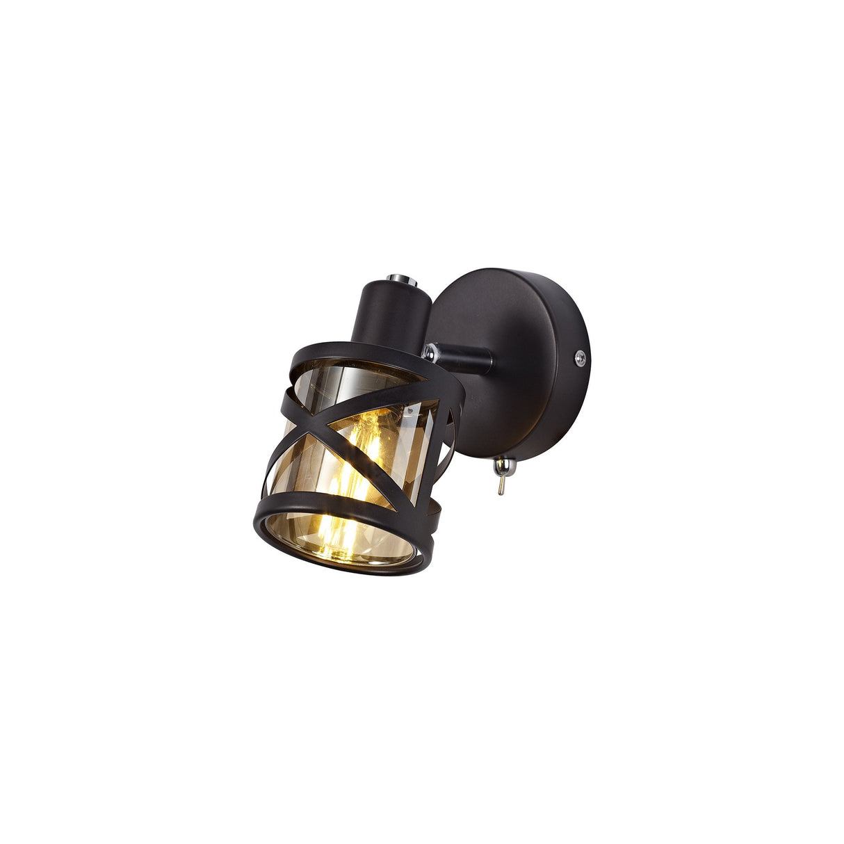 Amber Glow E14 Spotlight in Oiled Bronze & Polished Chrome Finish