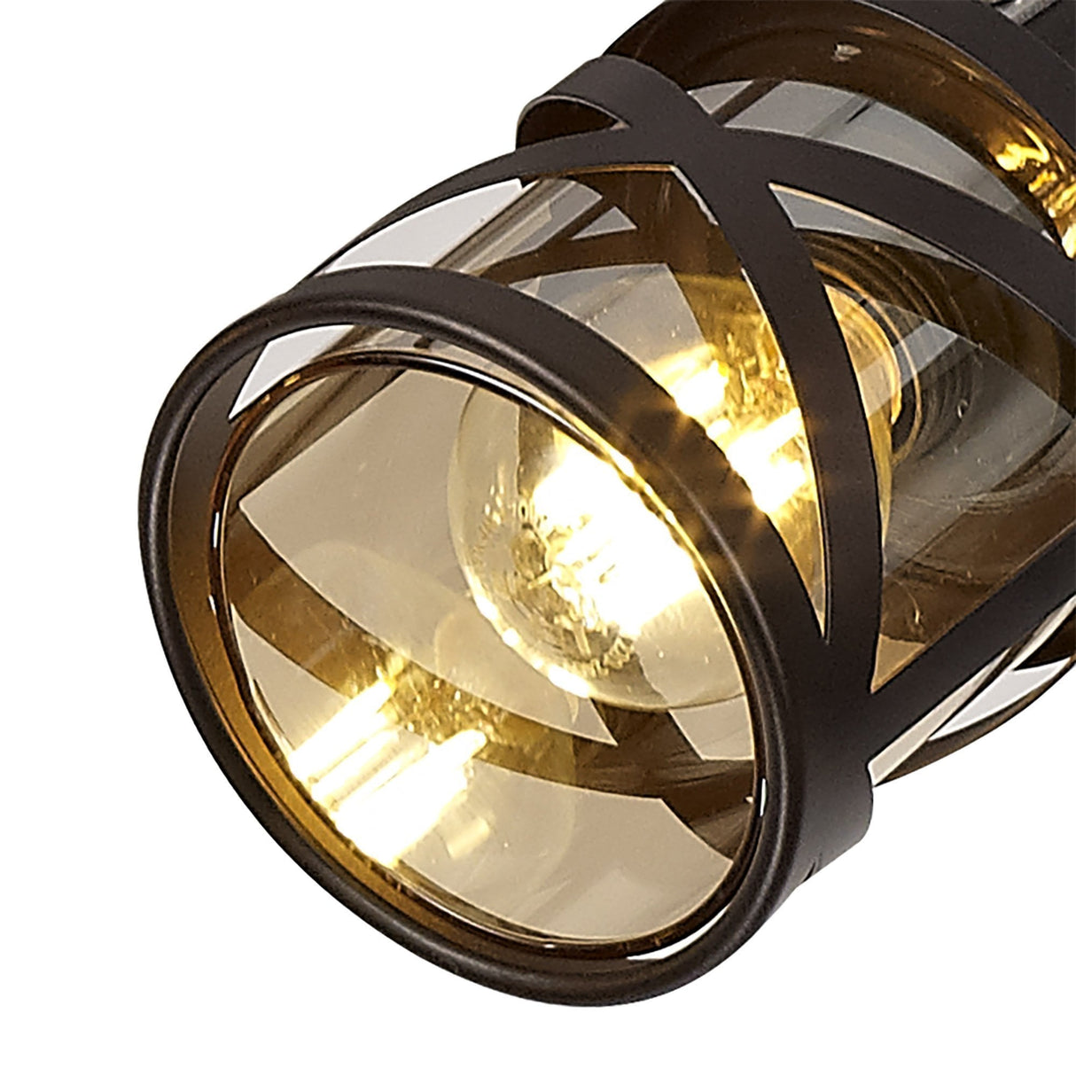 Elegant Quad Light Bar Fixture in Oiled Bronze and Chrome with Amber Shades