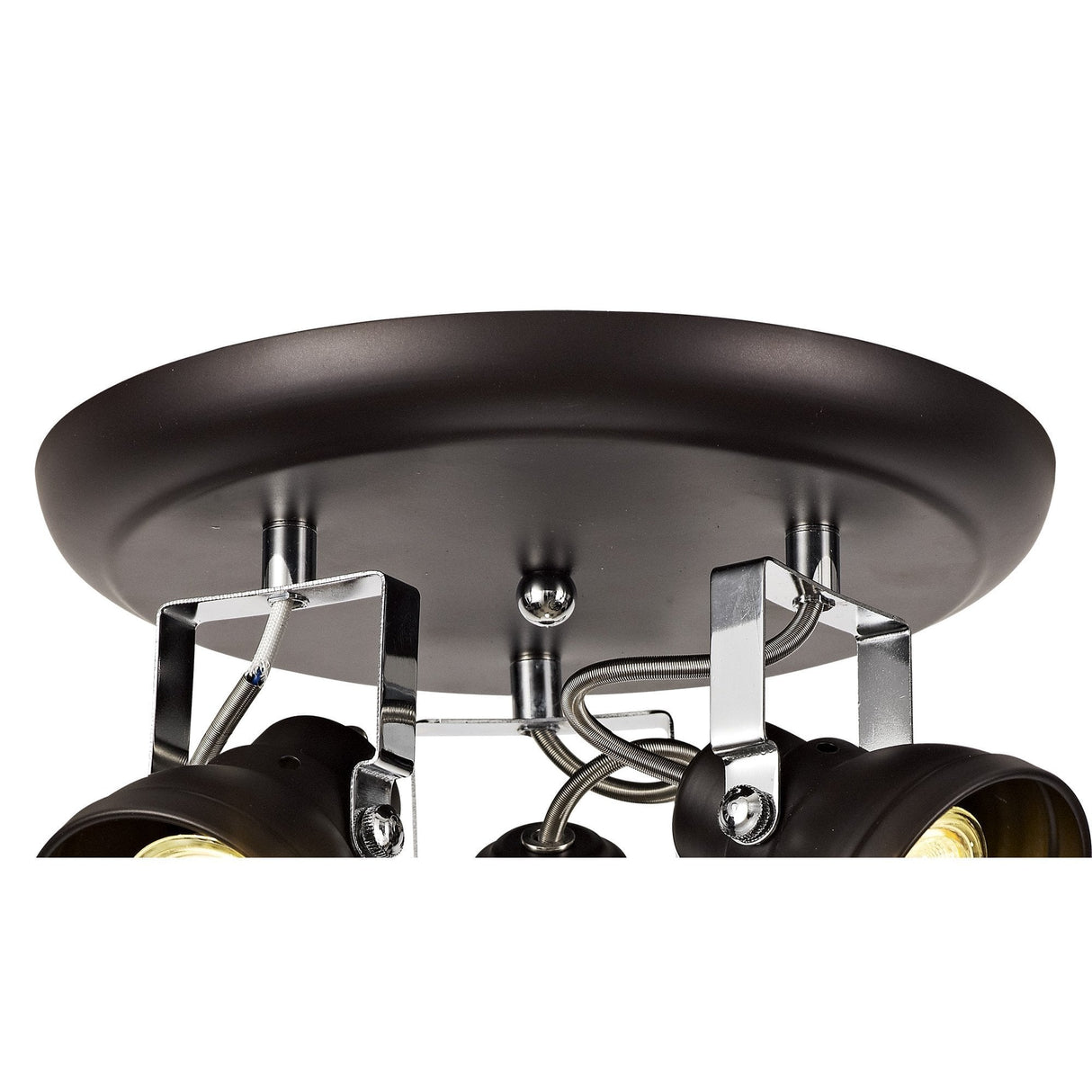 Versatile Triple GU10 Spotlight in Oiled Bronze and Polished Chrome Finish