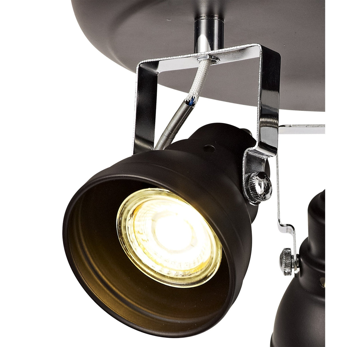 Versatile Triple GU10 Spotlight in Oiled Bronze and Polished Chrome Finish