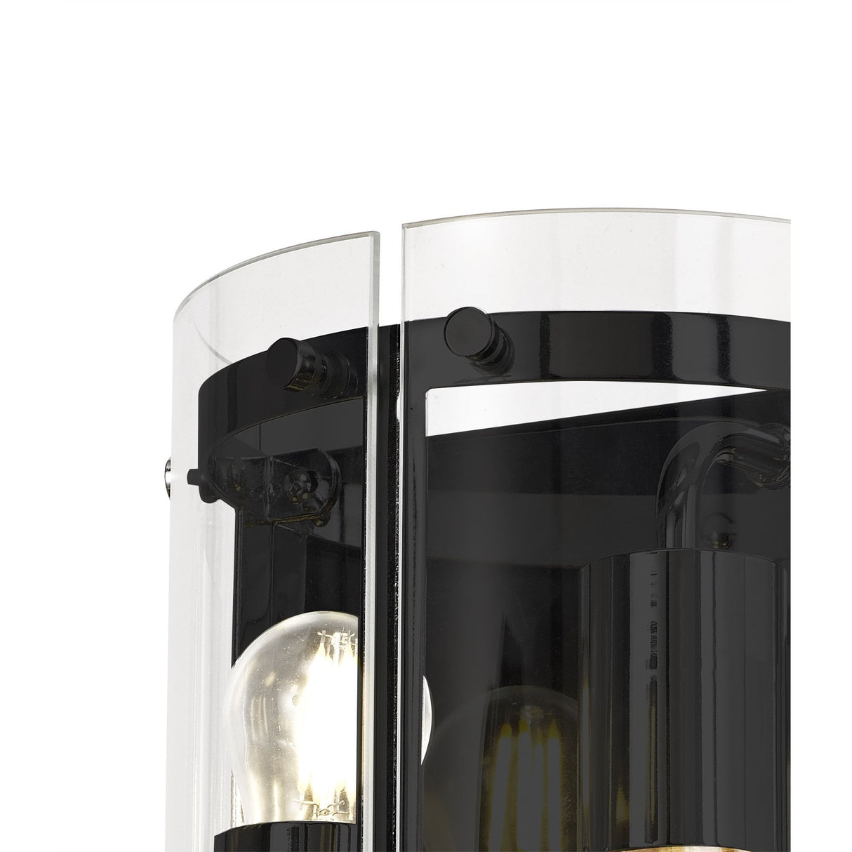 Contemporary Matte Black Dual-Light Wall Sconce with Clear Shades
