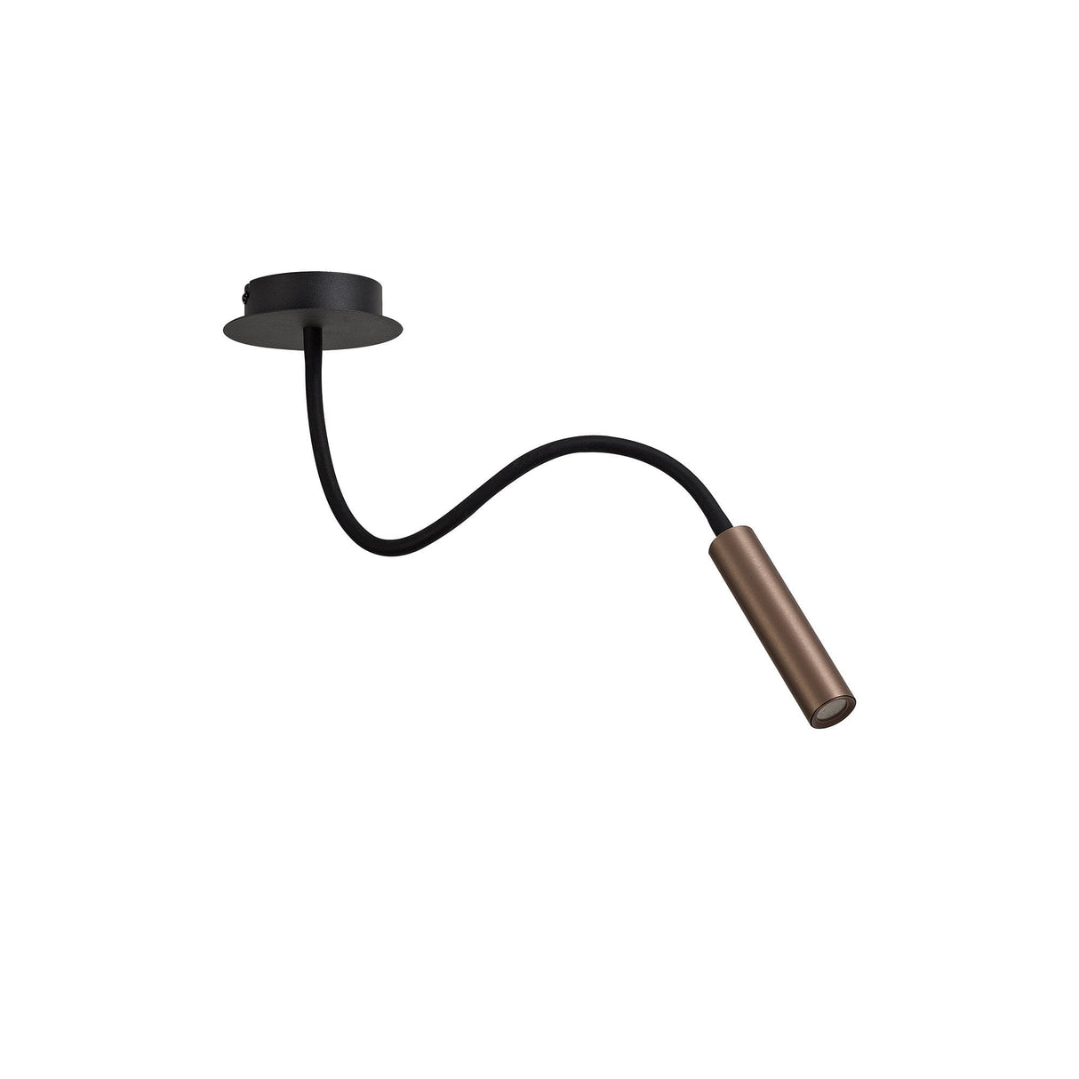 Modern Black and Satin Copper Adjustable LED Ceiling Light, 3000K Warm White, 3-Year Warranty