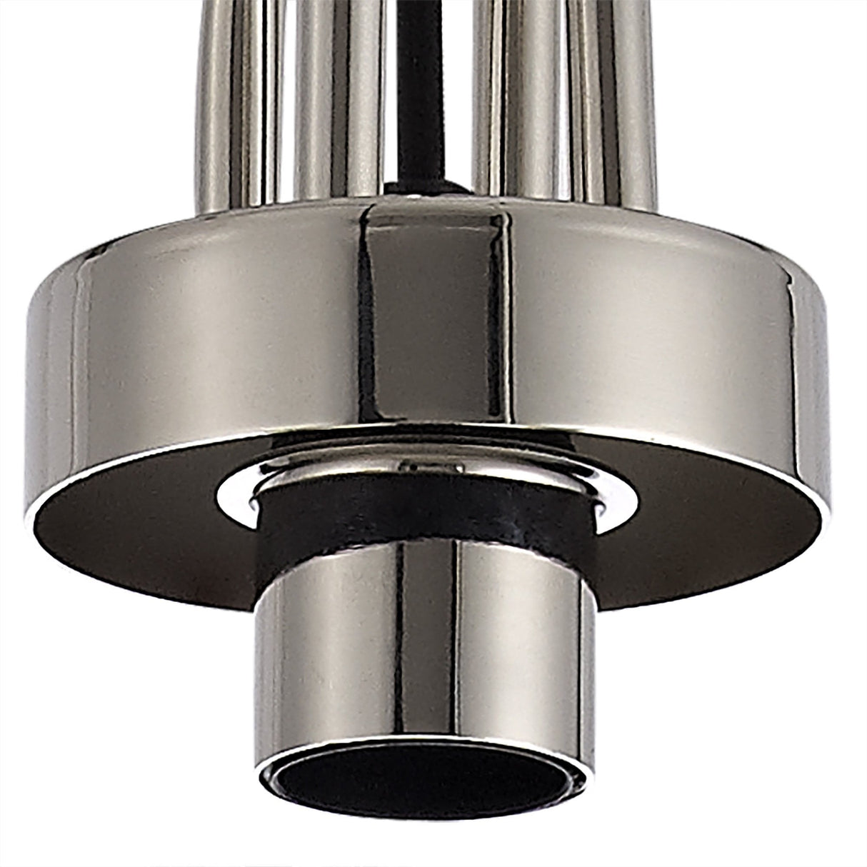 Single Light Pendant with 30cm Globe Glass, Polished Nickel and Matte Black Finish, Smoked/Clear Design
