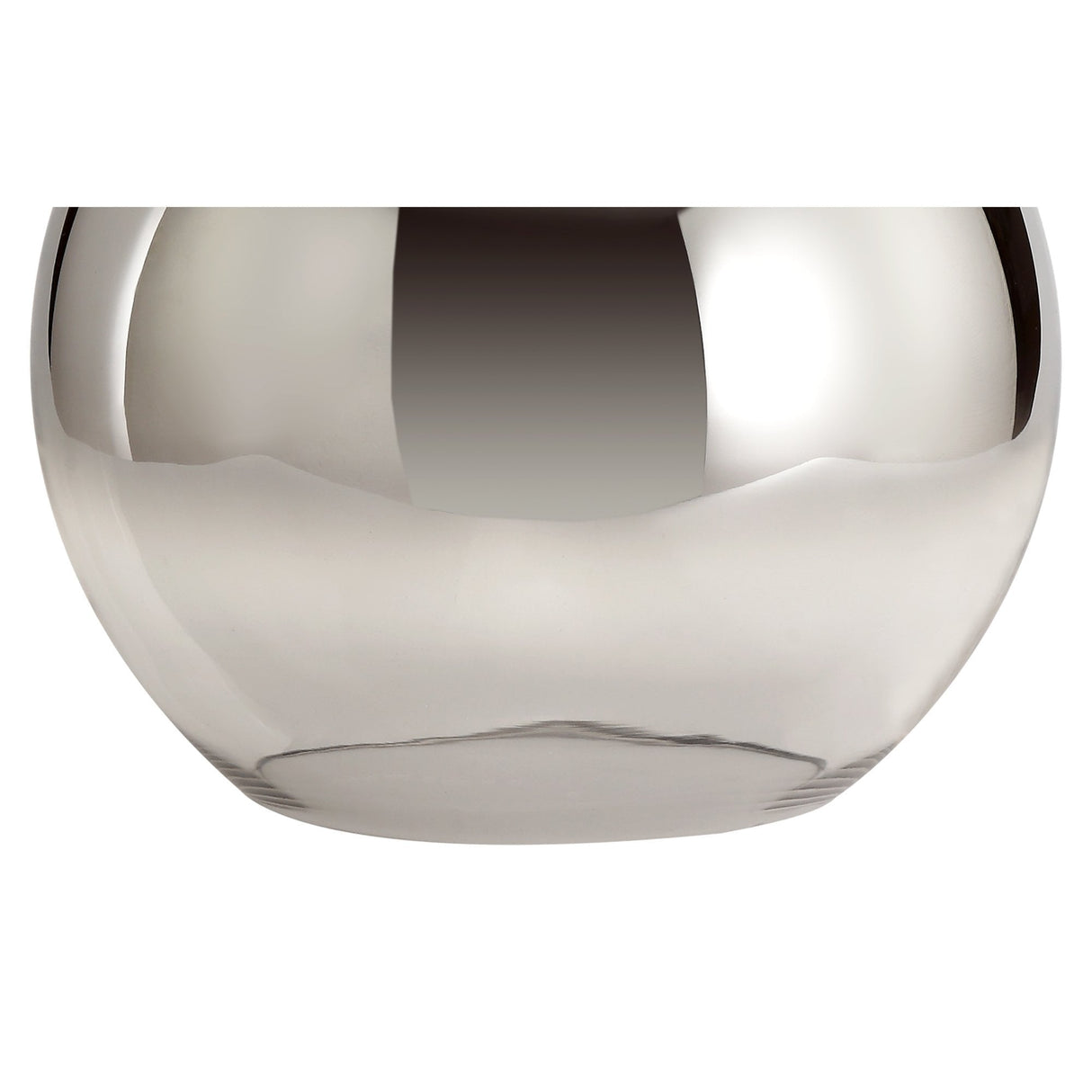 Single Light Pendant with 30cm Globe Glass, Polished Nickel and Matte Black Finish, Smoked/Clear Design