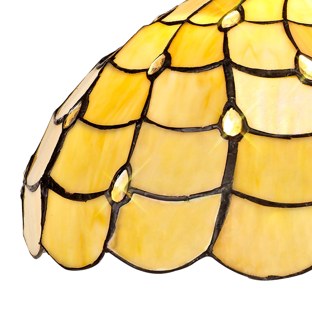 Elegant 3-Light Tiffany Pendant with Beige Crystal Shade and Aged Antique Brass Finish