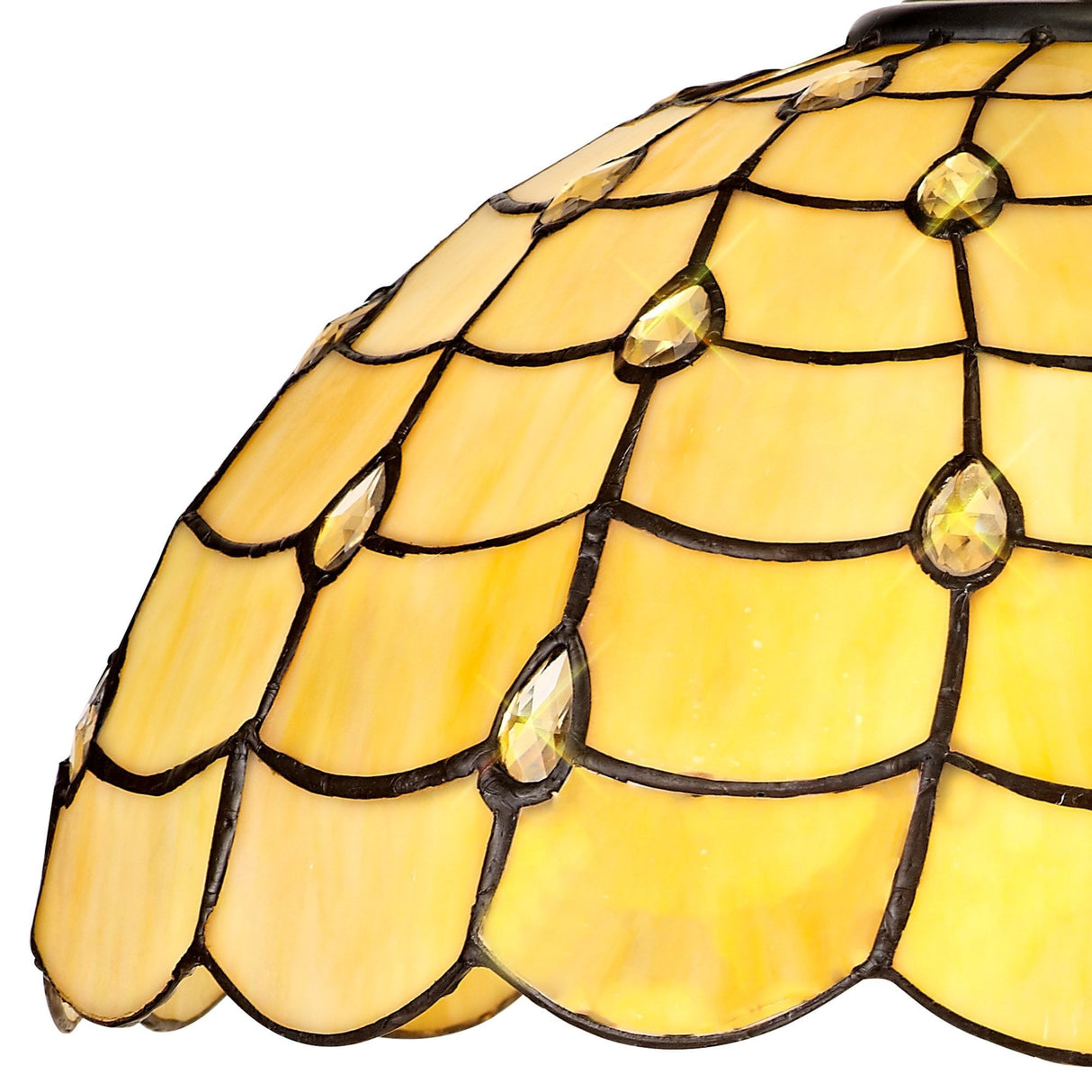 Elegant Octagonal Floor Lamp with 40cm Tiffany Shade and Antique Brass Finish