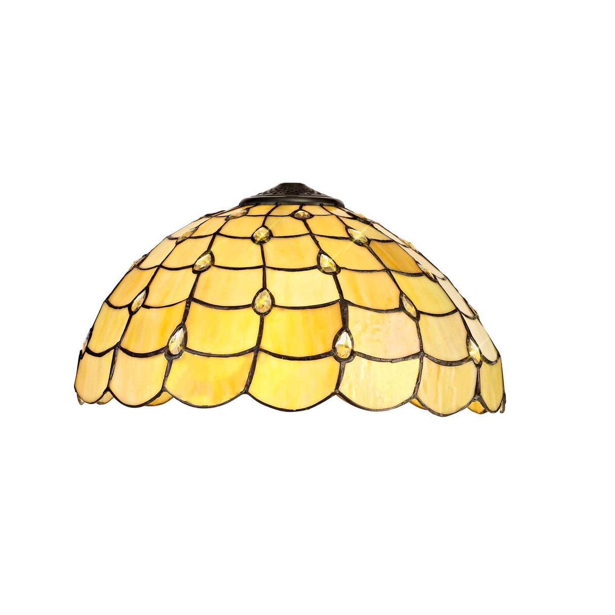 Elegant Octagonal Floor Lamp with 40cm Tiffany Shade and Antique Brass Finish