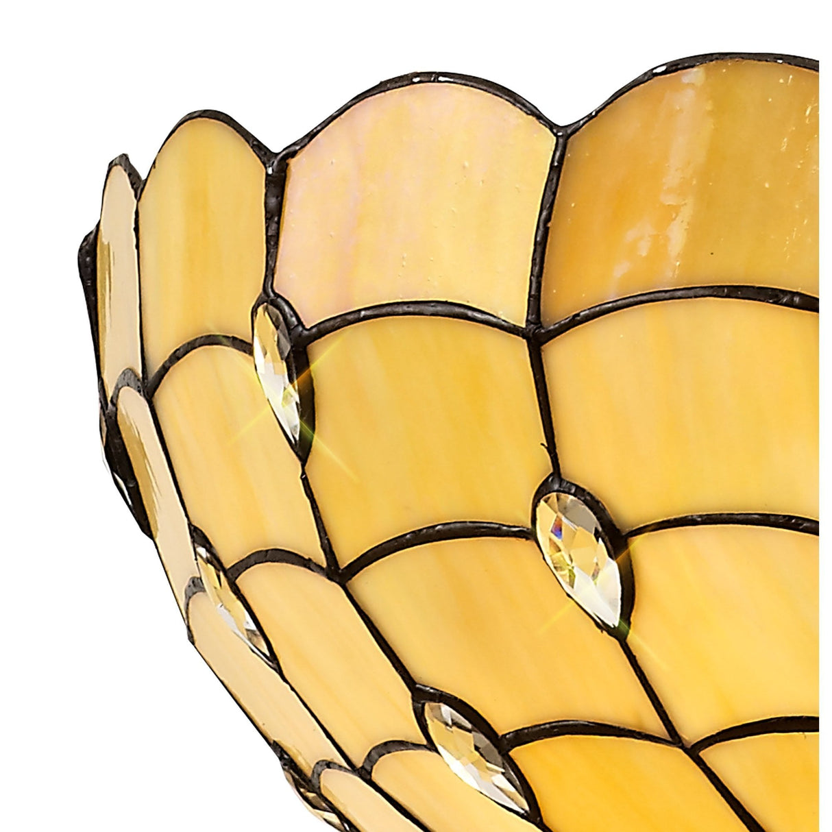 Elegant Octagonal Tiffany Floor Lamp with Dual Light and Crystal Accents