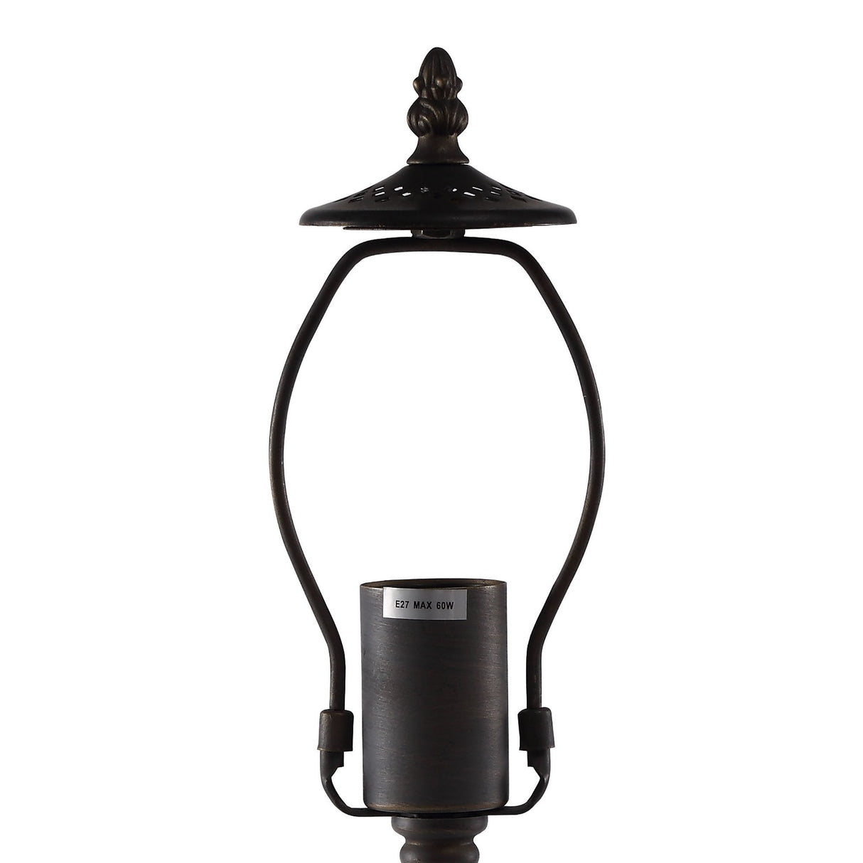 Elegant Octagonal Table Lamp with Tiffany Shade and Amber Crystal Accents