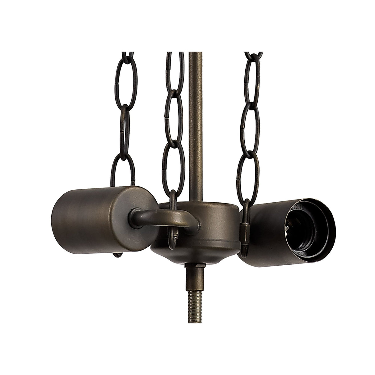 Elegant Tiffany Pendant Light with Dual Uplighting – Purple, Pink & Crystal, Antique Brass Finish