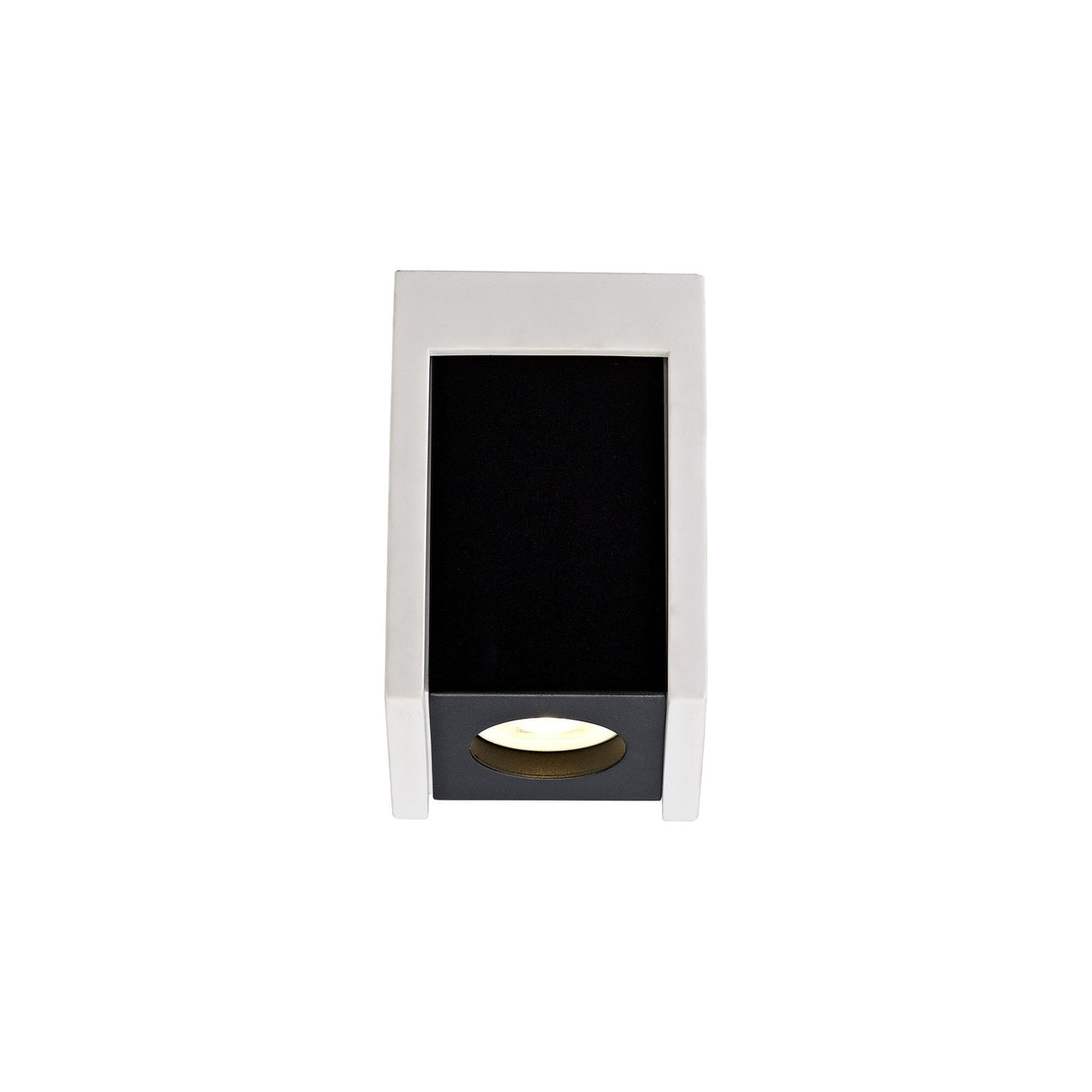 Contemporary White Gypsum Ceiling Light with Black Accent - 1 GU10 Spotlight