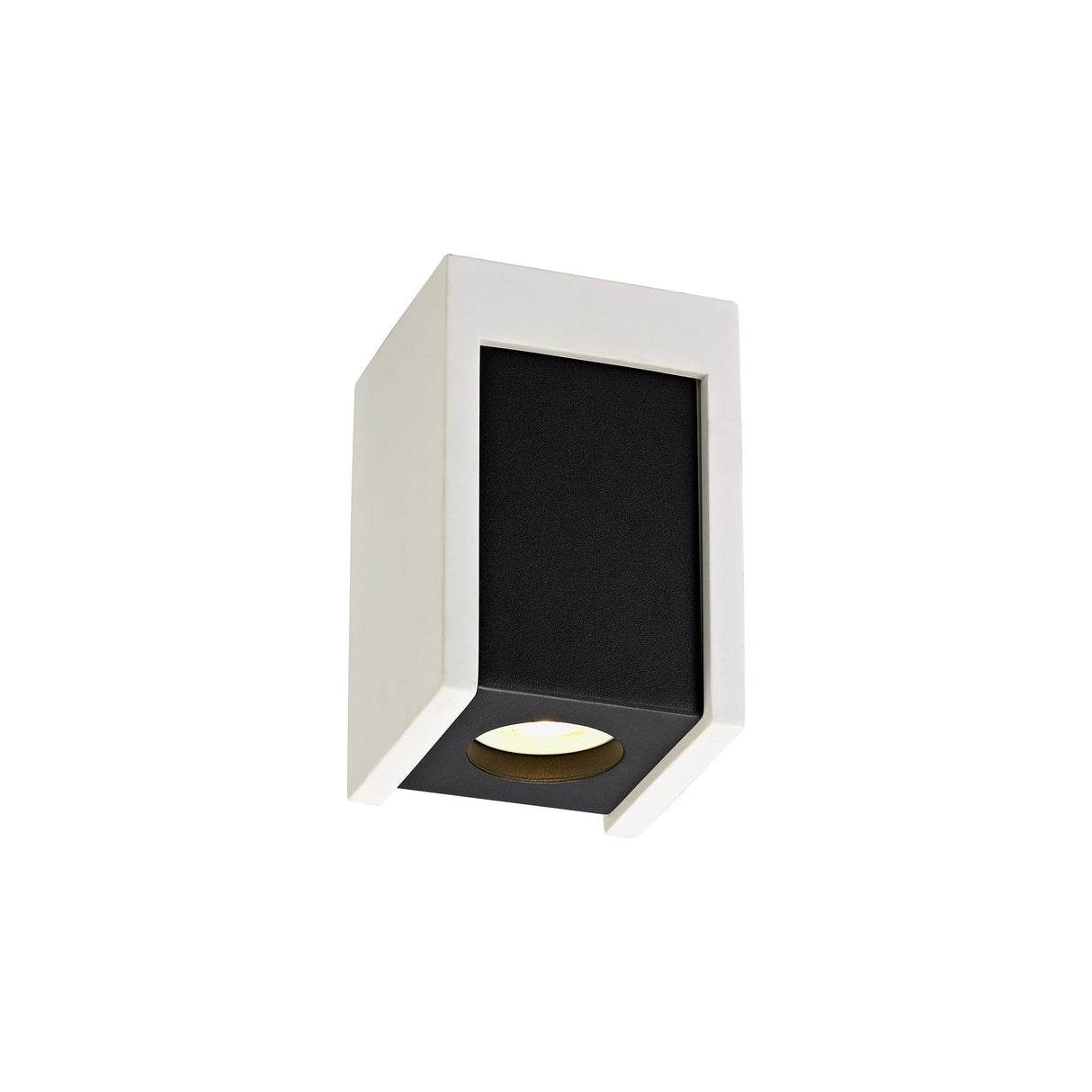 Contemporary White Gypsum Ceiling Light with Black Accent - 1 GU10 Spotlight