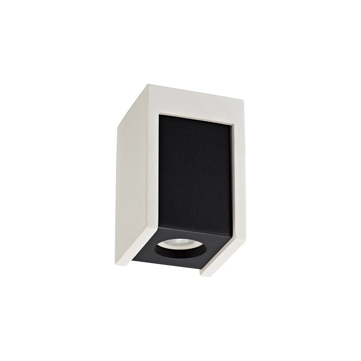 Contemporary White Gypsum Ceiling Light with Black Accent - 1 GU10 Spotlight