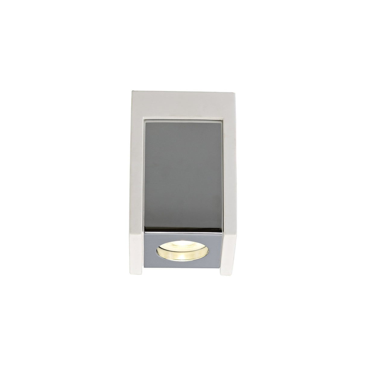 Sleek Single GU10 Ceiling Light: Paintable White Gypsum with Polished Chrome Accent