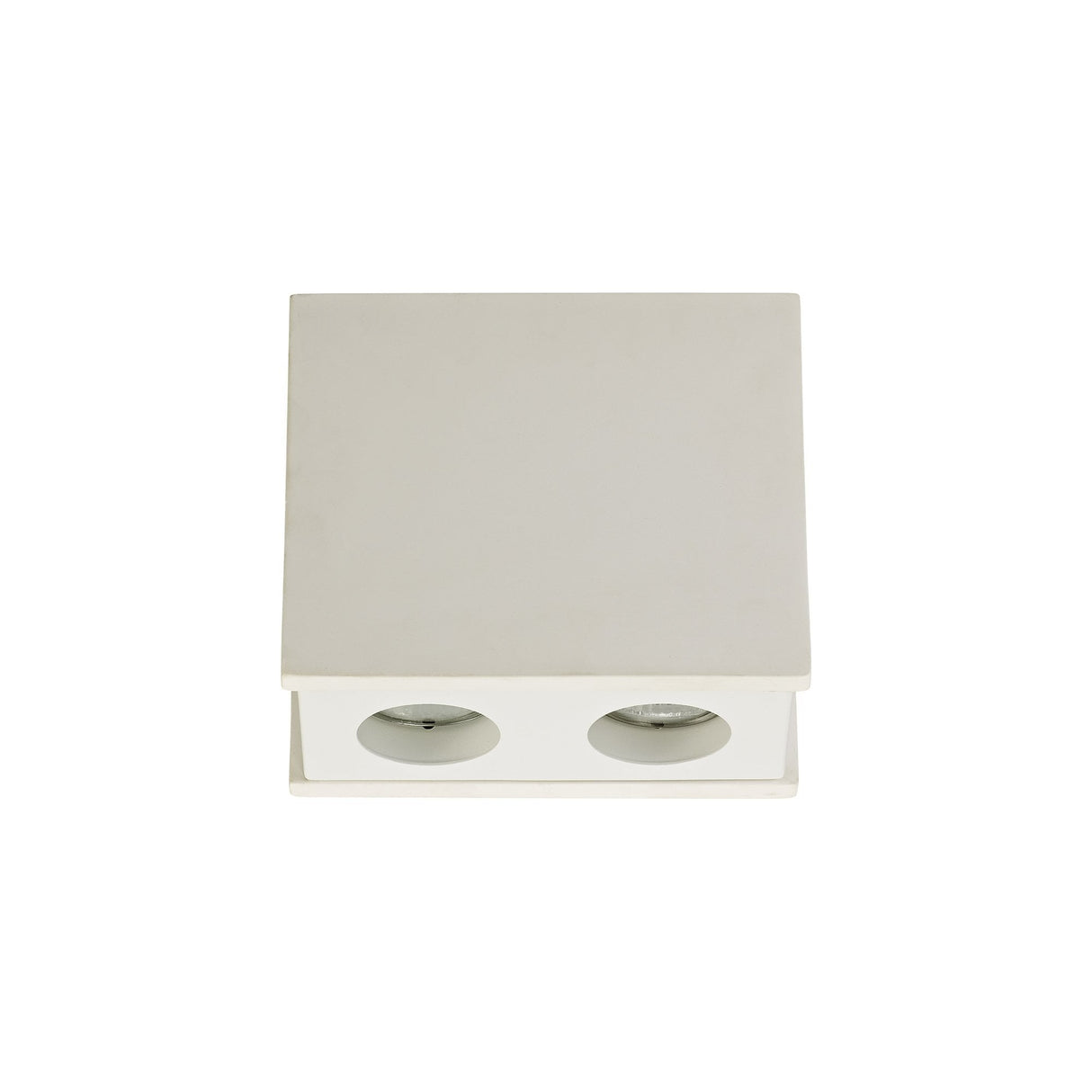 Dual Light Ceiling Fixture - Paintable White Gypsum with Matte Finish Cover