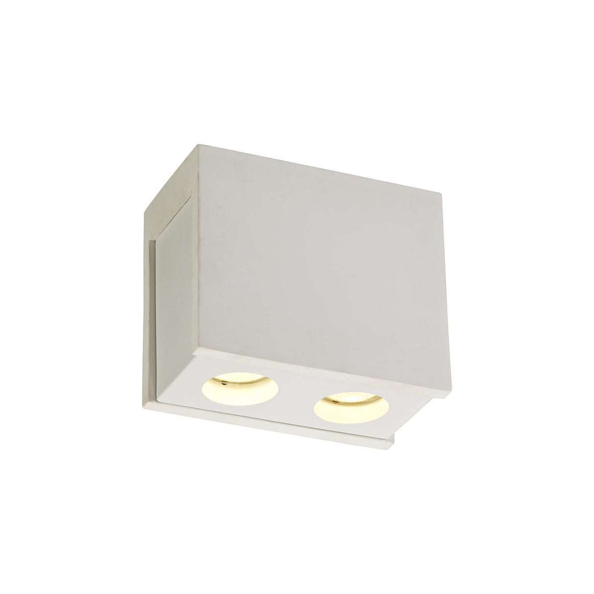 Dual Light Ceiling Fixture - Paintable White Gypsum with Matte Finish Cover