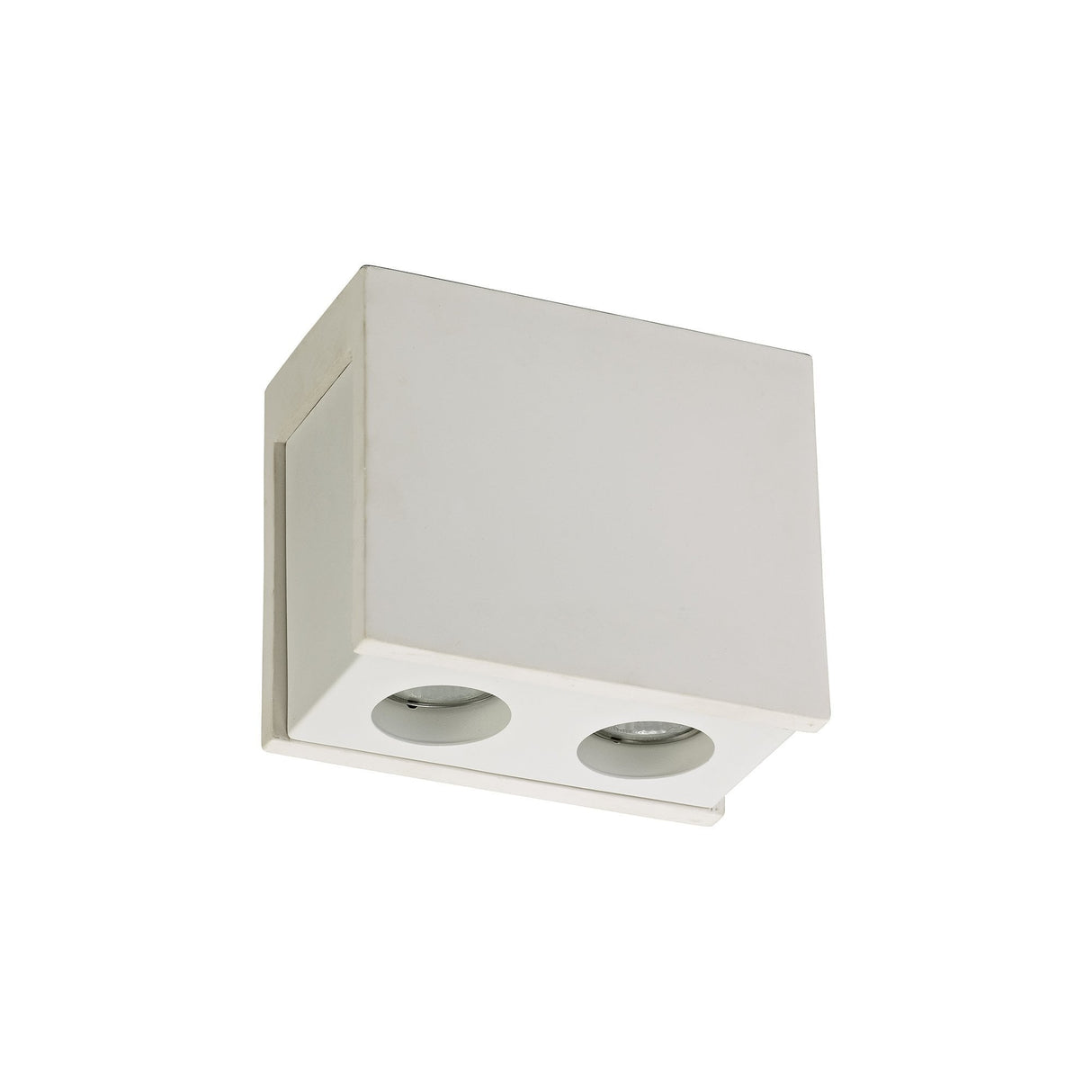 Dual Light Ceiling Fixture - Paintable White Gypsum with Matte Finish Cover