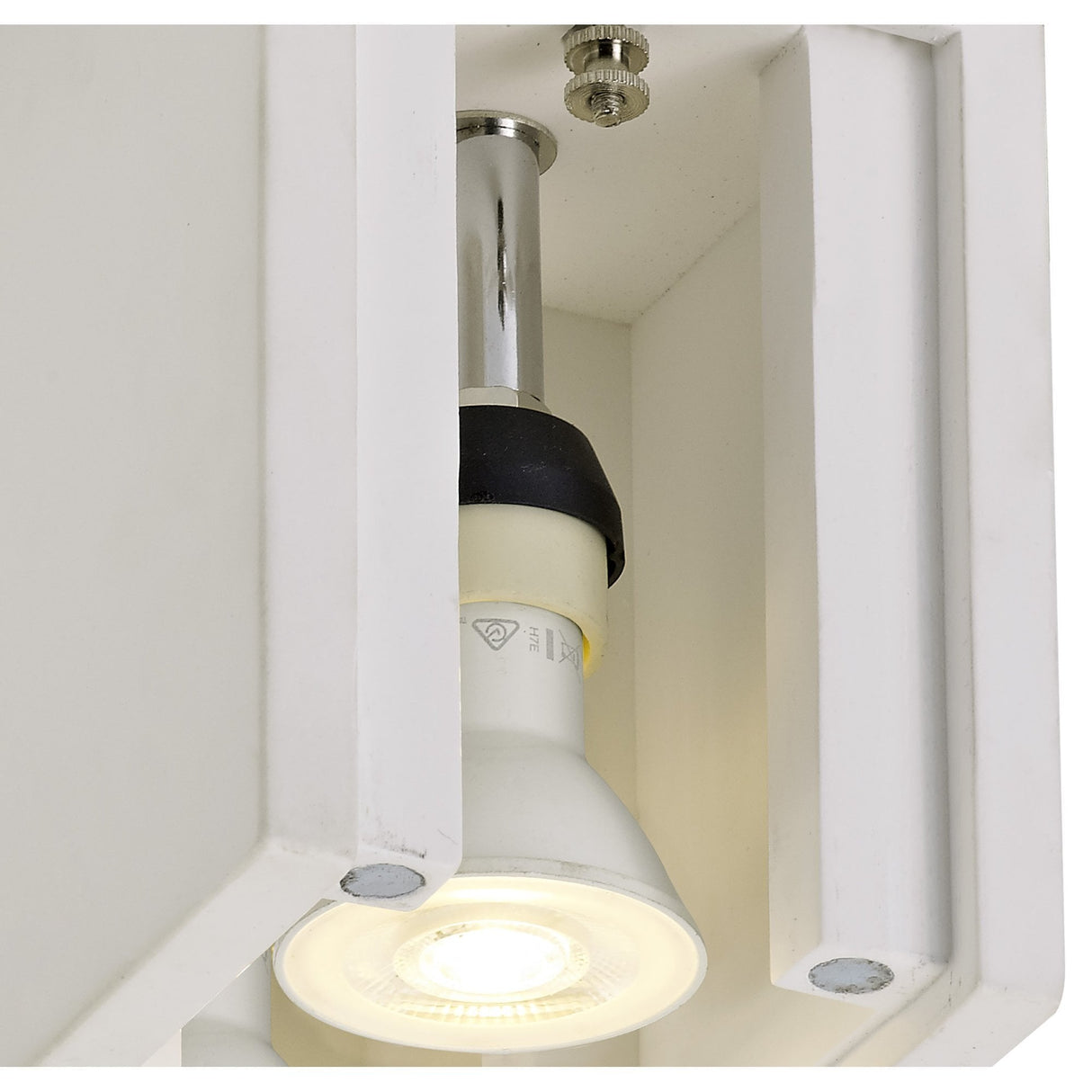 Dual Light Ceiling Fixture - Paintable White Gypsum with Matte Finish Cover