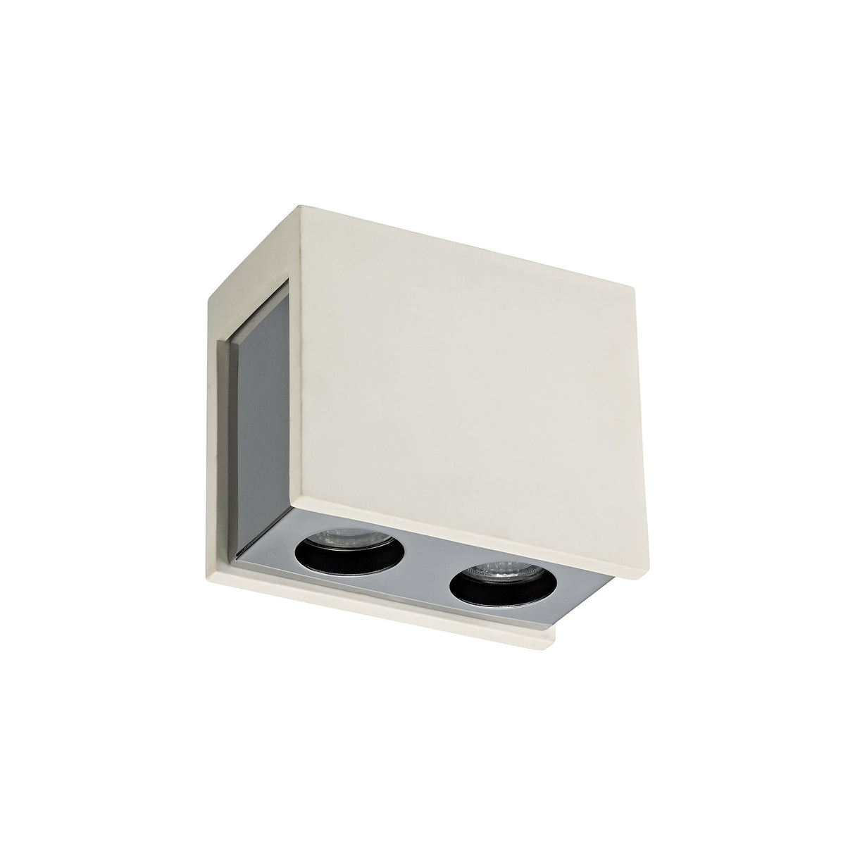 Dual Light Ceiling Fixture with Polished Chrome and Paintable White Gypsum