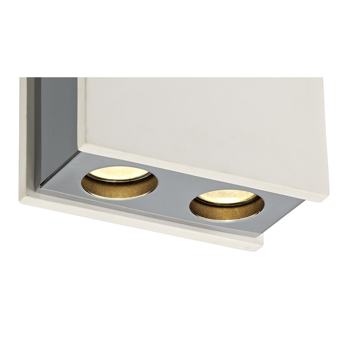 Dual Light Ceiling Fixture with Polished Chrome and Paintable White Gypsum