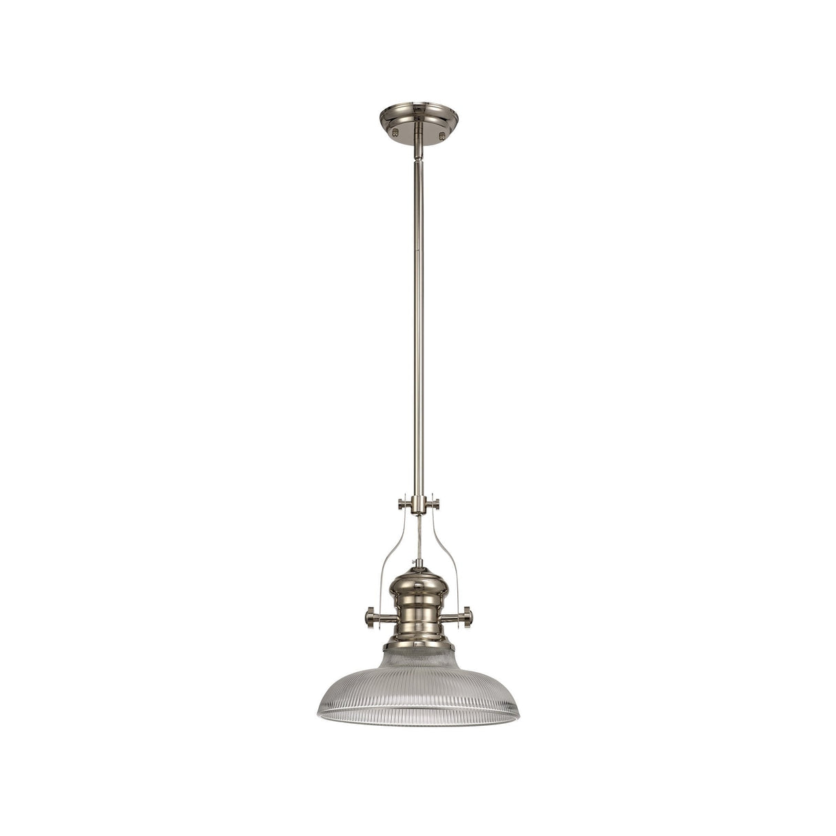 Elegant Glass Sphere Pendant Light in Polished Nickel Finish