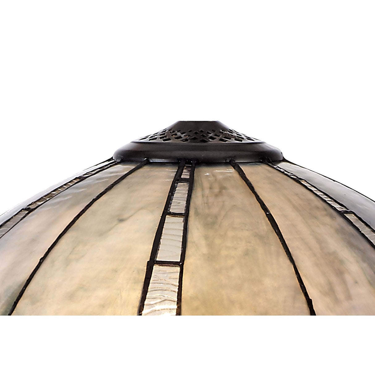 Tiffany Style Pendant with Dual Downlight and Antique Brass Finish, 40cm, Blue/Clear Crystal