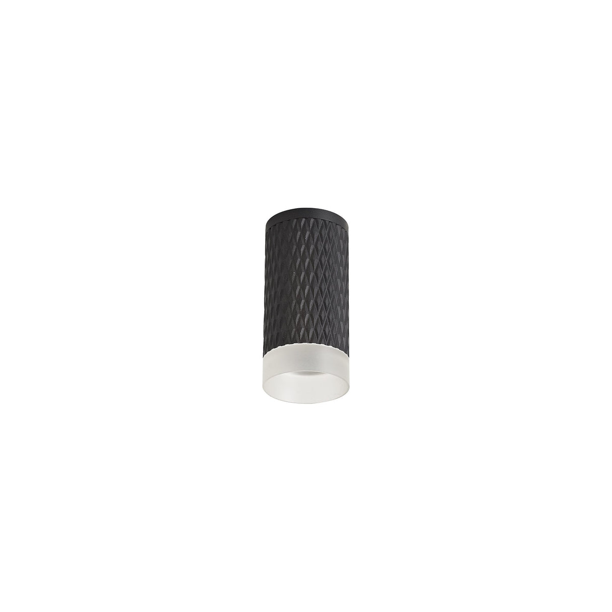 Sleek 11cm Ceiling Spotlight with Sand Black Finish and Acrylic Accent
