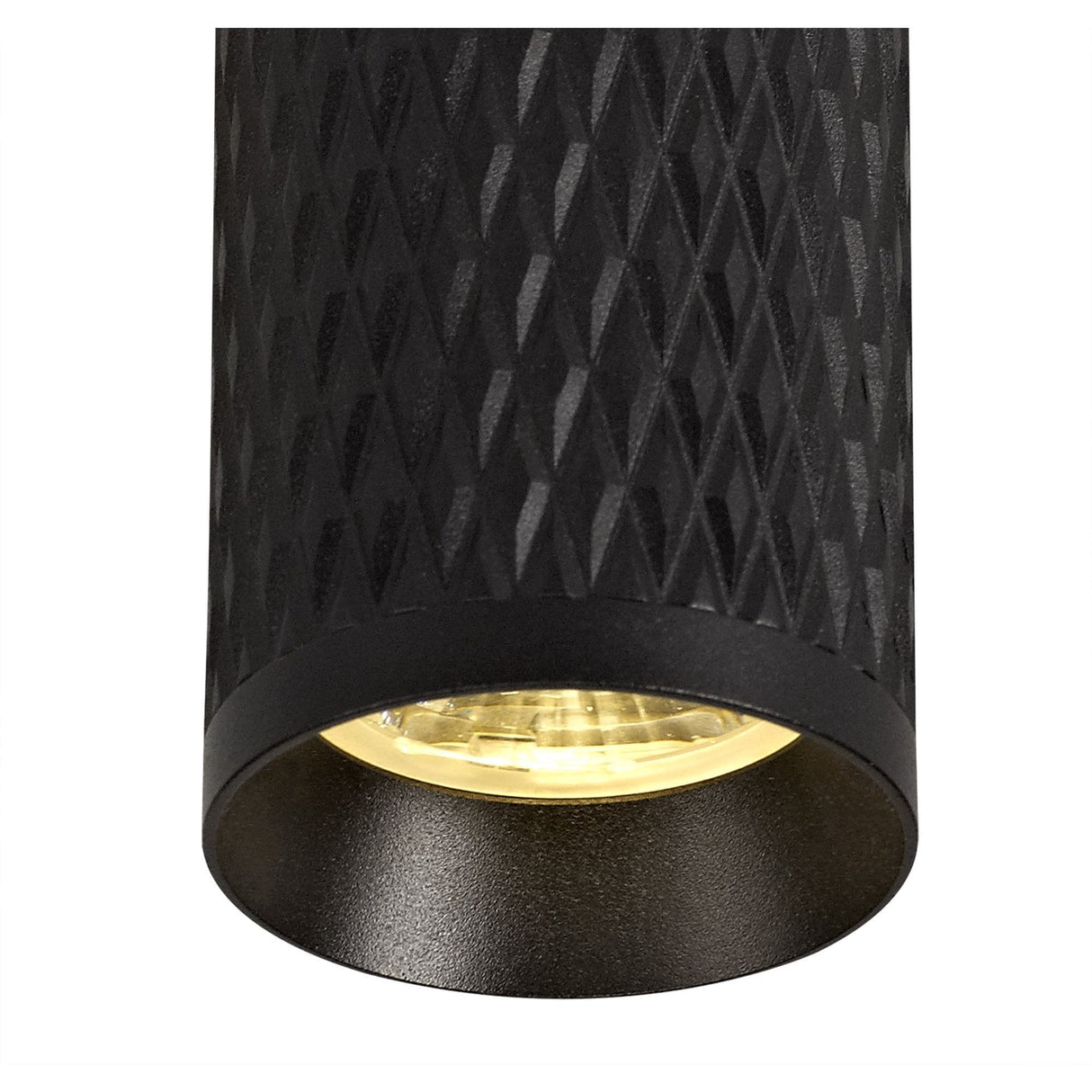 Sleek 11cm Ceiling Spotlight with Sand Black Finish and Acrylic Accent