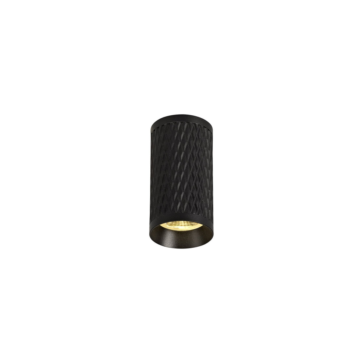 Sleek 11cm Ceiling Spotlight with Sand Black Finish and Acrylic Accent