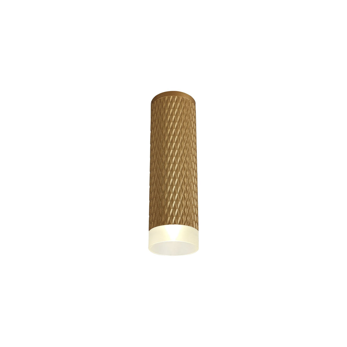 Elegant Champagne Gold Ceiling Spotlight with Acrylic Ring, 20cm, GU10 Compatible