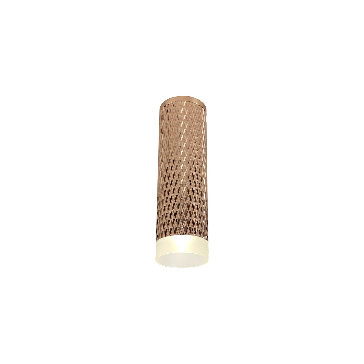 Rose Gold GU10 Ceiling Spotlight with Acrylic Accents - 20cm Flush Mount Fixture