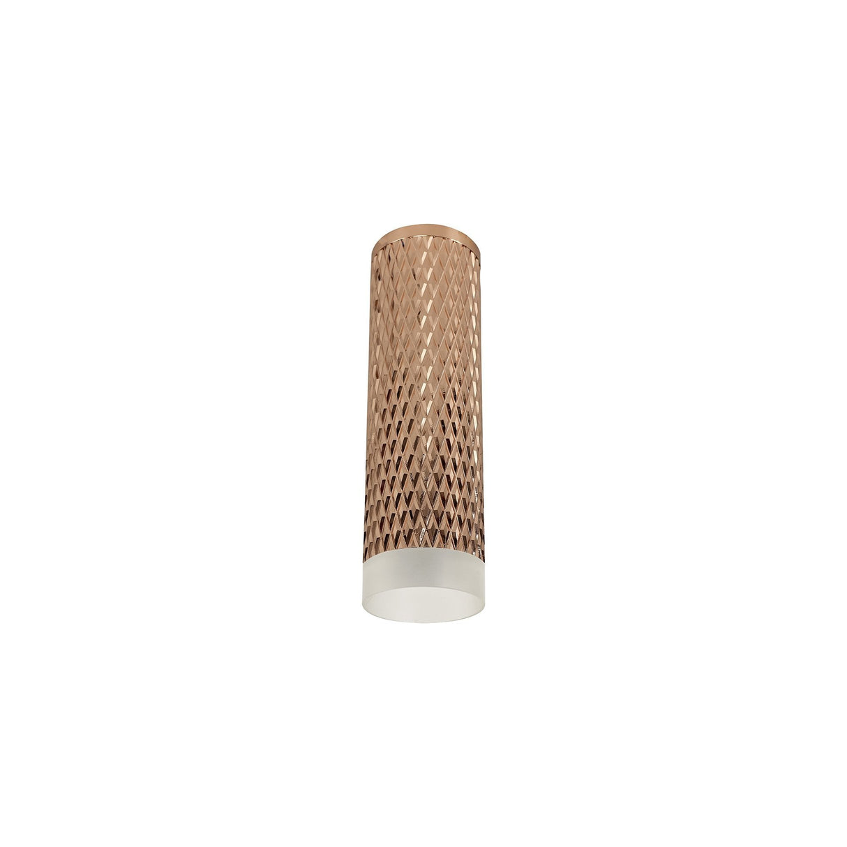 Rose Gold GU10 Ceiling Spotlight with Acrylic Accents - 20cm Flush Mount Fixture