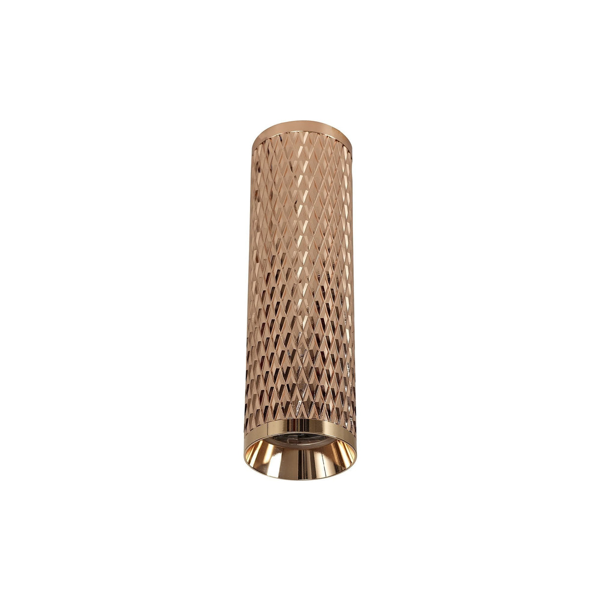 Rose Gold GU10 Ceiling Spotlight with Acrylic Accents - 20cm Flush Mount Fixture