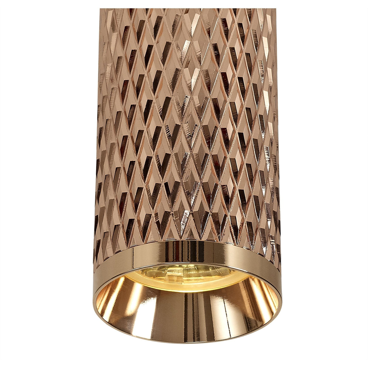 Rose Gold GU10 Ceiling Spotlight with Acrylic Accents - 20cm Flush Mount Fixture