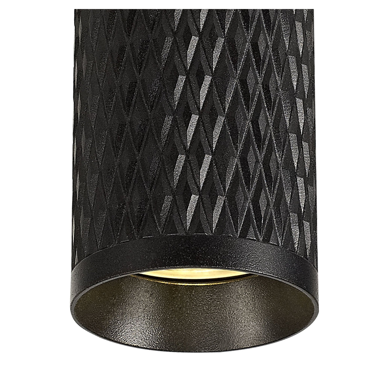 Modern Sand Black 30cm GU10 Ceiling Light with Acrylic Ring