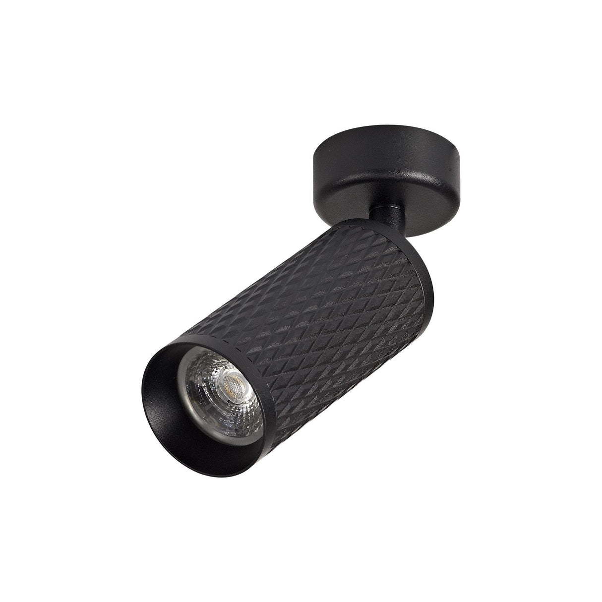 Modern Sand Black Surface Spotlight with Acrylic Detailing - GU10 Fitting